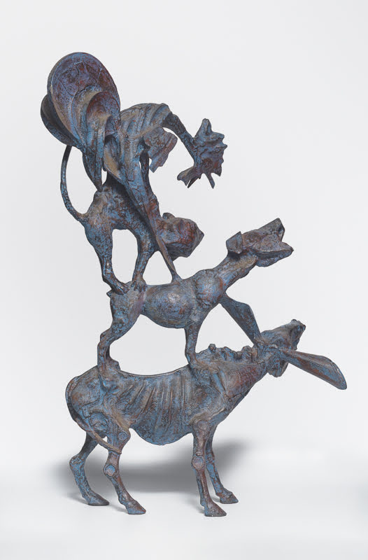 Four Musicians of Bremen — Assemblage musizierender Tiere, eine spielerische Einwanderer-Allegorie